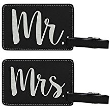 Mr. & Mrs. Leather Luggage Tags