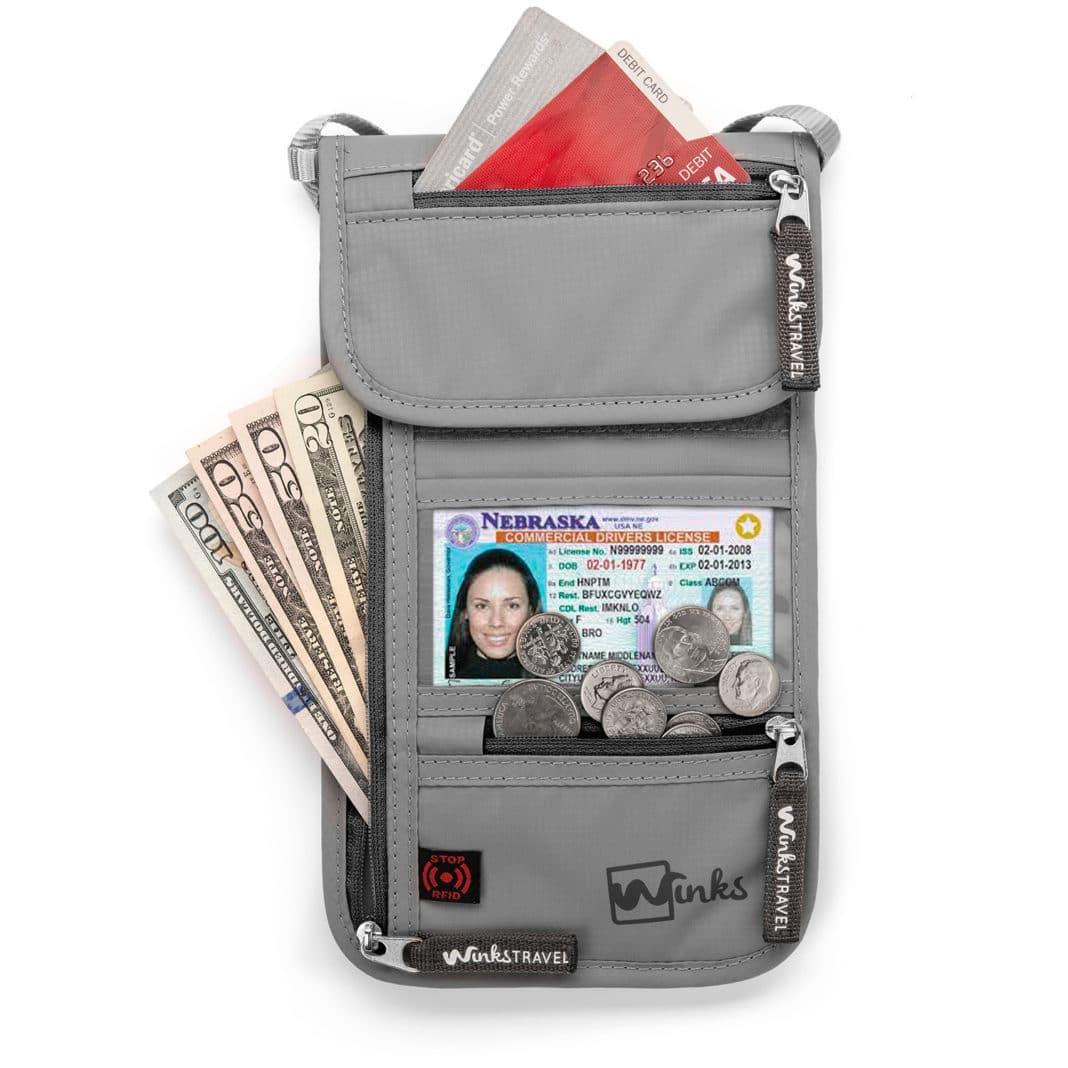 winks travel neck wallet