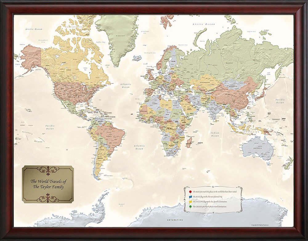 gifts for couples - World Traveler Map