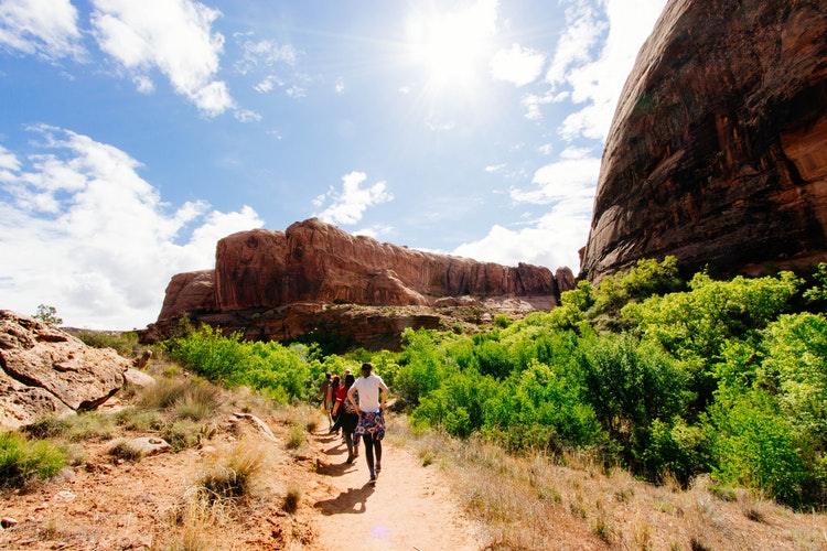 women hiking - Well-Marked Trail