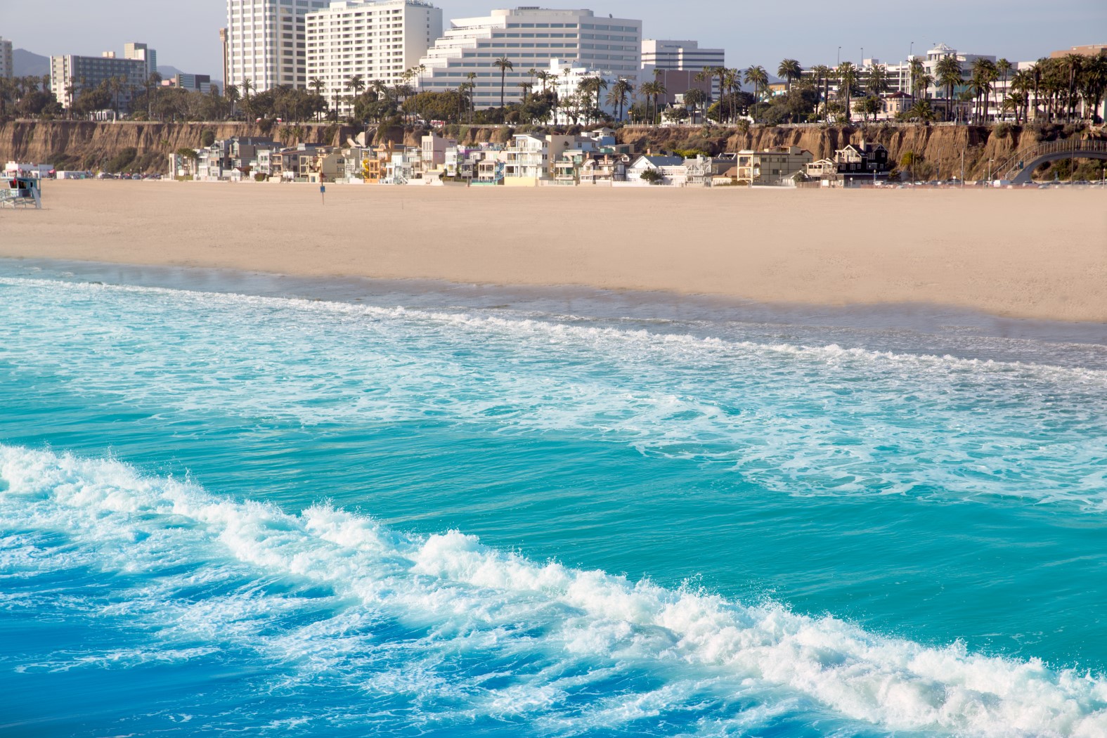 Santa Monica Beach View From Pier In California Usa Trek Santa Monica Beach View From Pier In California Usa