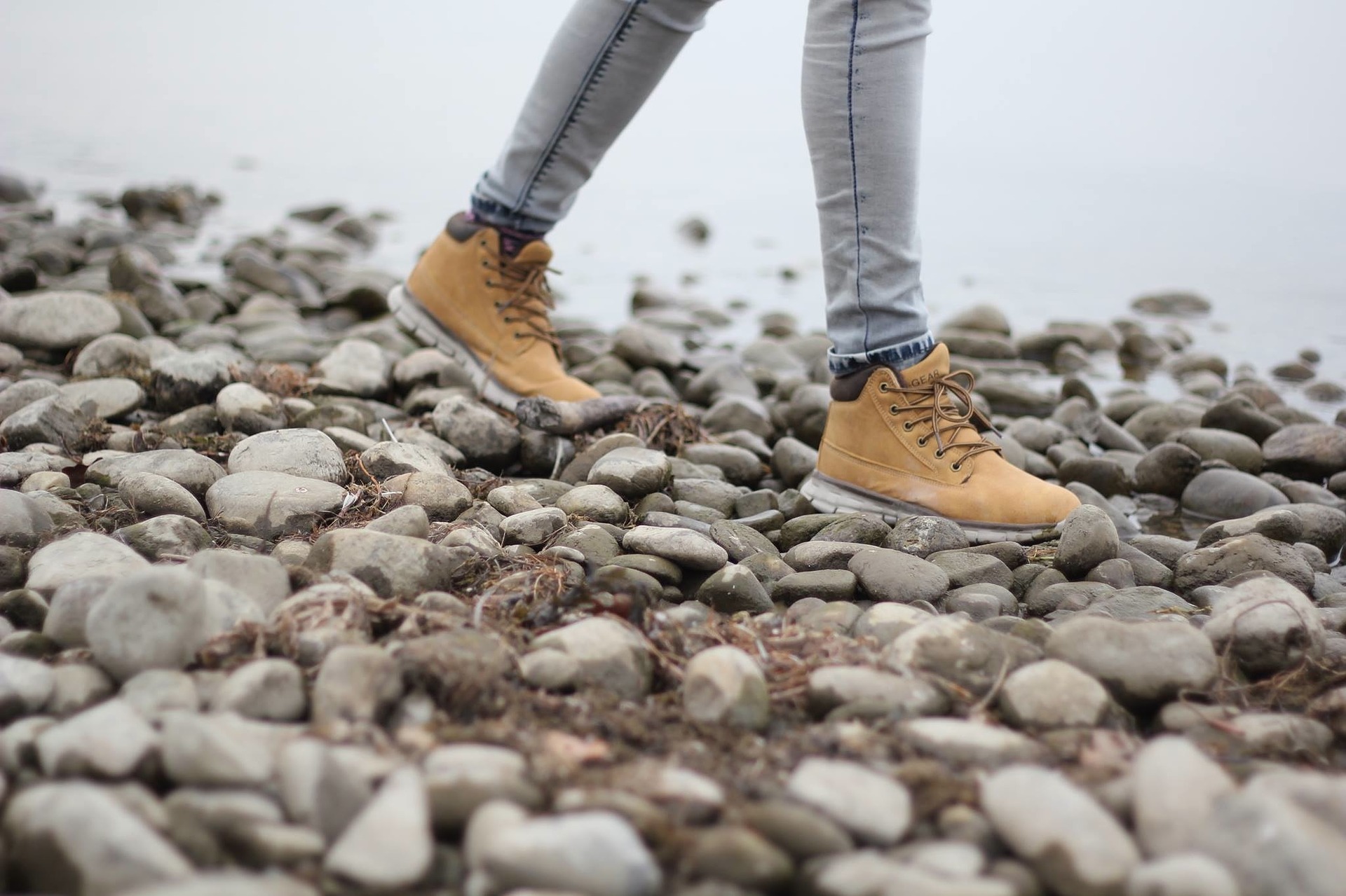 fall camping - hiking boots