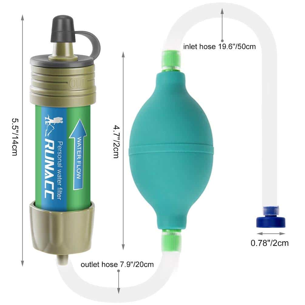 RUNACC Water Filter Camping Straw - Good Flow