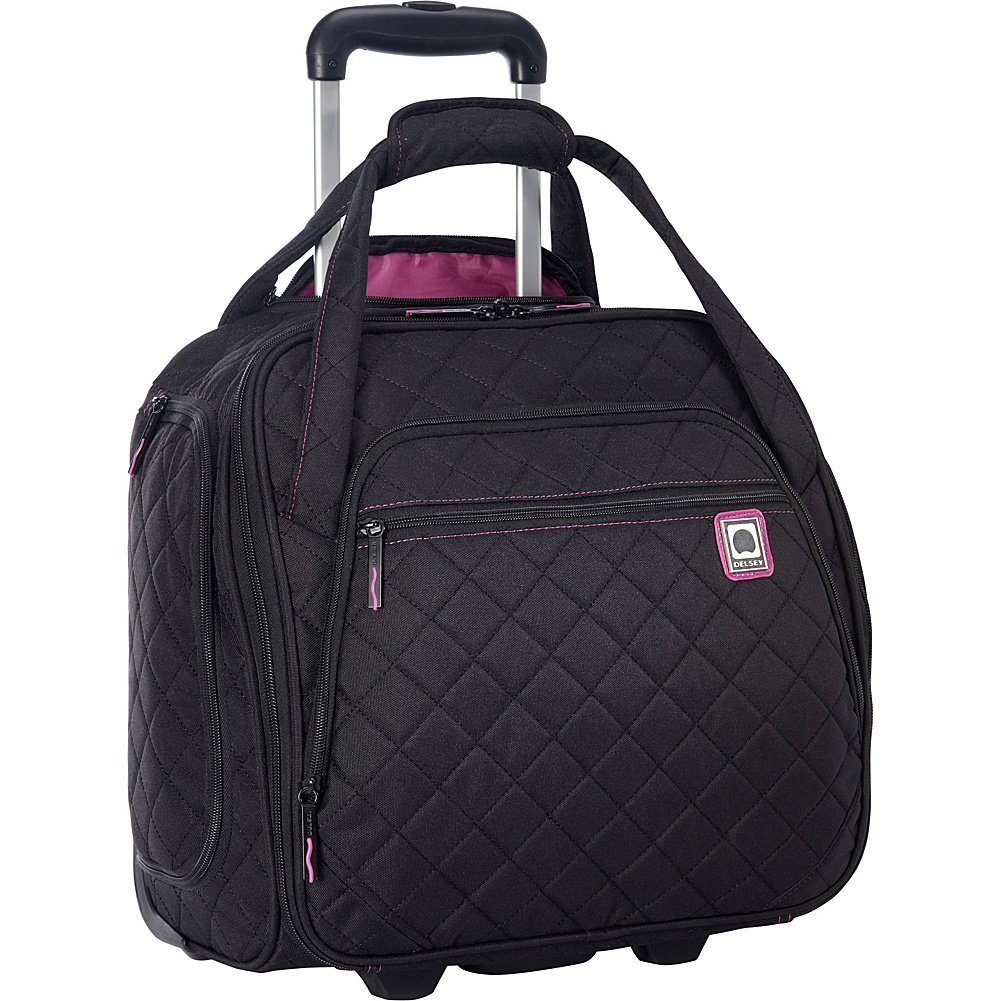 Delsey Quilted Rolling Underseat Tote