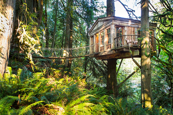 world’s coolest treehouse hotels - Treehouse Point, Issaquah, Washington